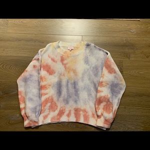 Pink Lily Women's  Long Sleeve Sweater  Tie Dye New